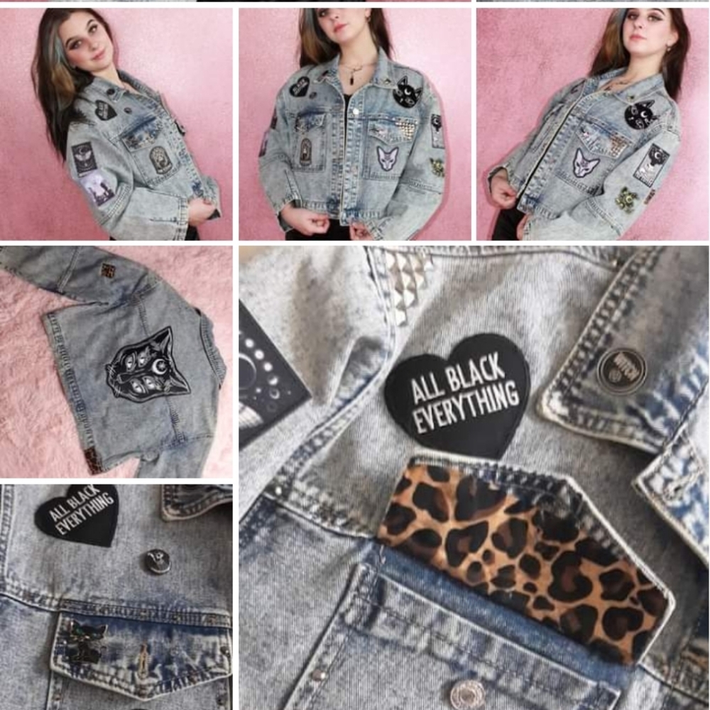 SOLD! Lucipurr! Custom witchy kitty vintage jacket- ONE OF A KIND! - Picture 10 of 16